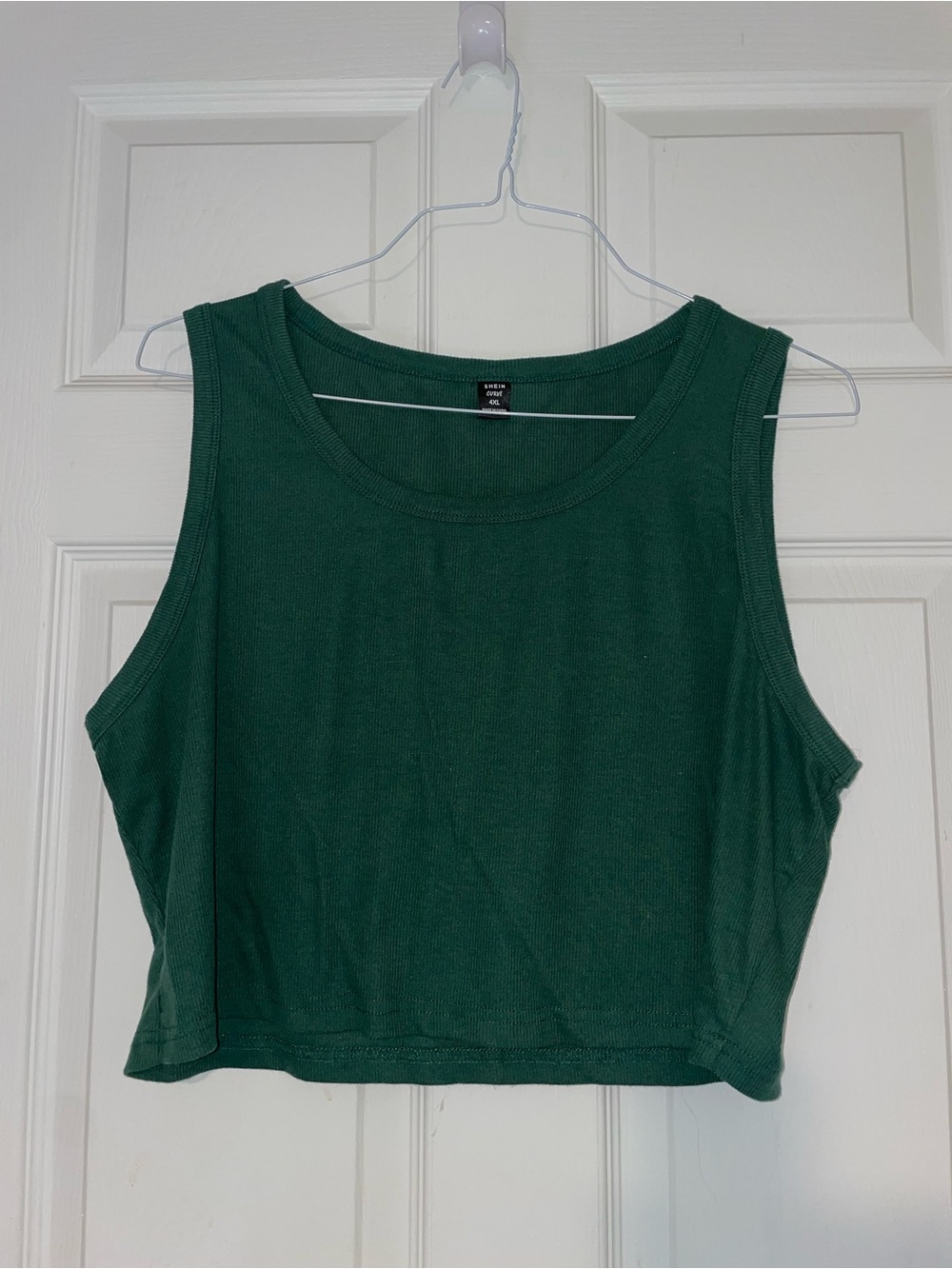 SHEIN Forest Green Ribbed Crop Tank